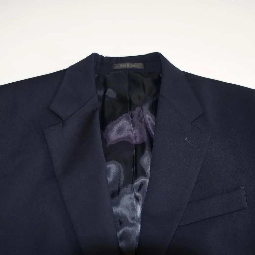 Michael Kors Men's Blazer Size 38 Regular Navy Blue 100% Wool 2 Button Jacket R
